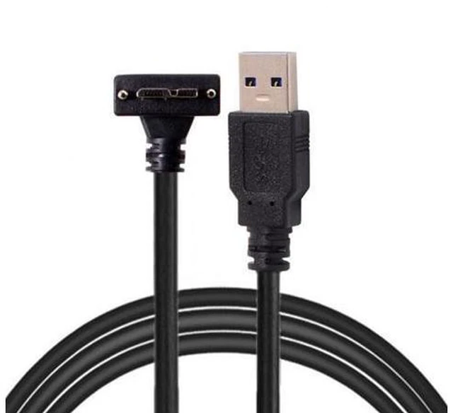 Main image of 3.0M 90 Degree Up Angled Micro USB Screw Mount to 3.0 Data Cable for Industrial Camera
