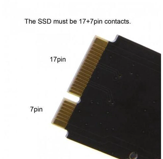 Alt view image 6 of 7 - HKCY SA-071 PCBA 12+6pin SSD HDD to SATA 22Pin Hard Disk Cartridge Drive for Apple 2010 2011 Macbook Air A1369 A1370 SSD