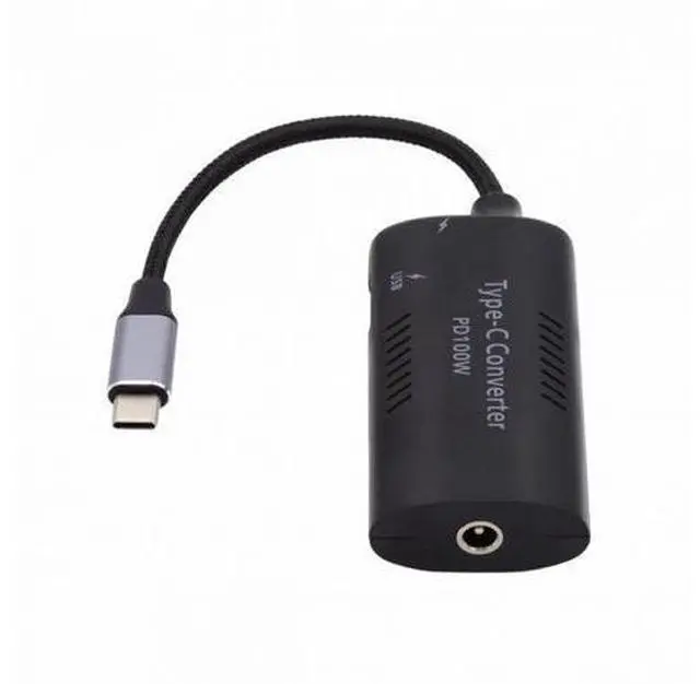 Alt view image 2 of 7 - DC Power 5.5x2.5mm 5.5x2.1mm Input to 100W Dual Type-C USB-C and Type-A Output PD Emulator Trigger Charge Cable