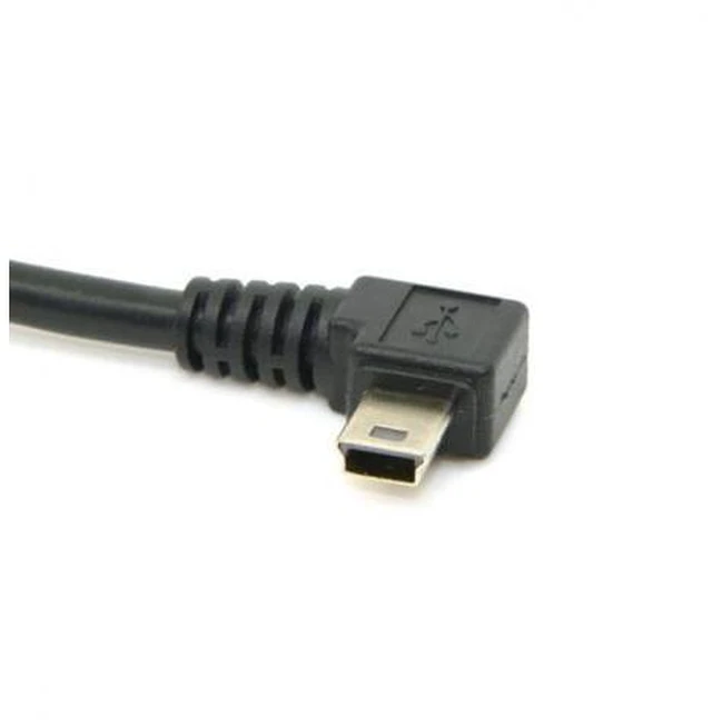Alt view image 2 of 7 - Mini USB B Type 5pin Male Right Angled 90 Degree to USB 2.0 Male Data Cable 5 Meters with EMI Ferrite Core U2-057-RI-5.0M
