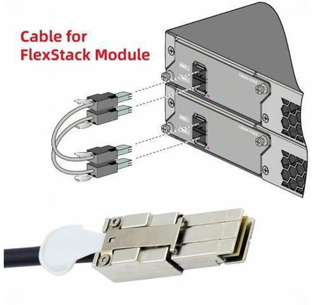 Alt view image 4 of 7 - 20Gbps 40Gbps FlexStack Stacking Cable CAB-STK-E-0.5M Compatible for Catalyst 2960S 2960X 2960XR Networking Switch