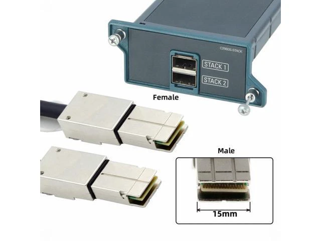 Alt view image 7 of 7 - 20Gbps 40Gbps FlexStack Stacking Cable CAB-STK-E-0.5M Compatible for Catalyst 2960S 2960X 2960XR Networking Switch