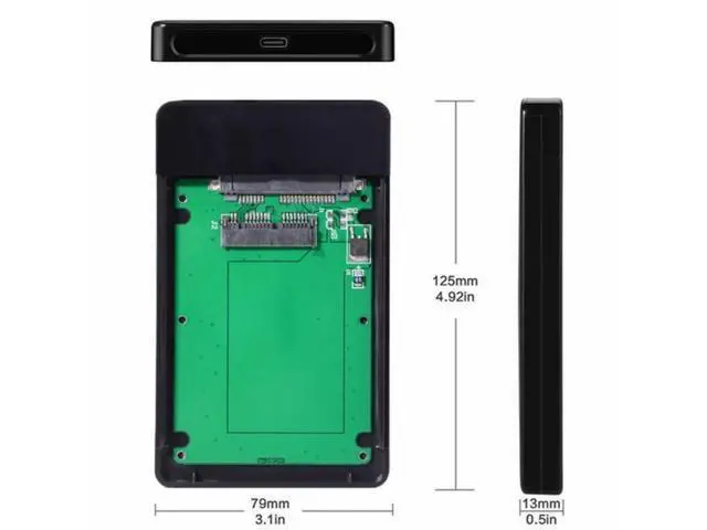 Alt view image 2 of 6 - USB 3.1 Type-C USB-C to 1.8 inch Micro SATA 16pin 7+9 SSD to External Hard disk Enclosure
