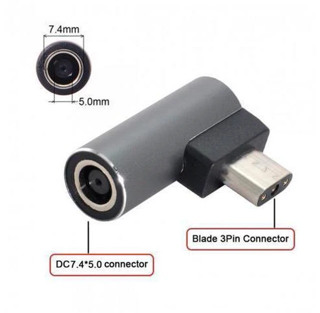 Alt view image 4 of 7 - SM DC Jack 7.4*5.0mm Input to 3Pin Power Plug Adapter Compatible for Laptop Blade Pro 17 and Blade 15 Model Support 230W/160W Charge Adapter