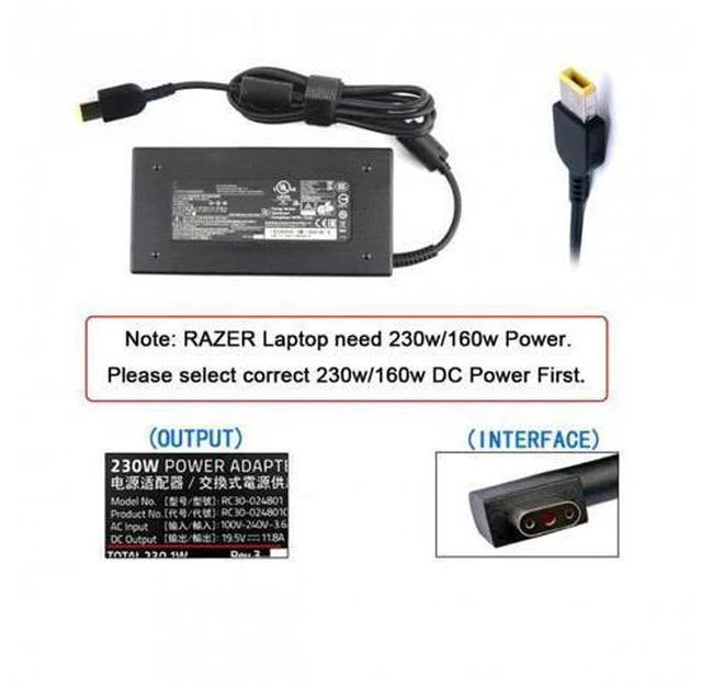 Alt view image 7 of 7 - SM DC Jack 7.4*5.0mm Input to 3Pin Power Plug Adapter Compatible for Laptop Blade Pro 17 and Blade 15 Model Support 230W/160W Charge Adapter