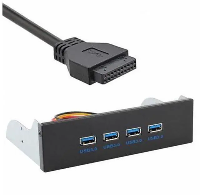 Main image of USB 3.0 HUB 4 Ports Front Panel to Motherboard 20Pin Connector Cable 5Gbps for 5.25" CD-ROM Bay