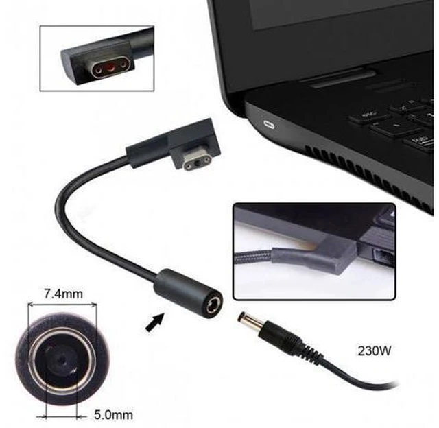 Alt view image 3 of 7 - SM DC Jack 7.4*5.0mm Input to 3Pin Power Plug Cable Compatible for Laptop Blade Pro 17 and Blade 15 Model Support 230W/160W Charge Adapter