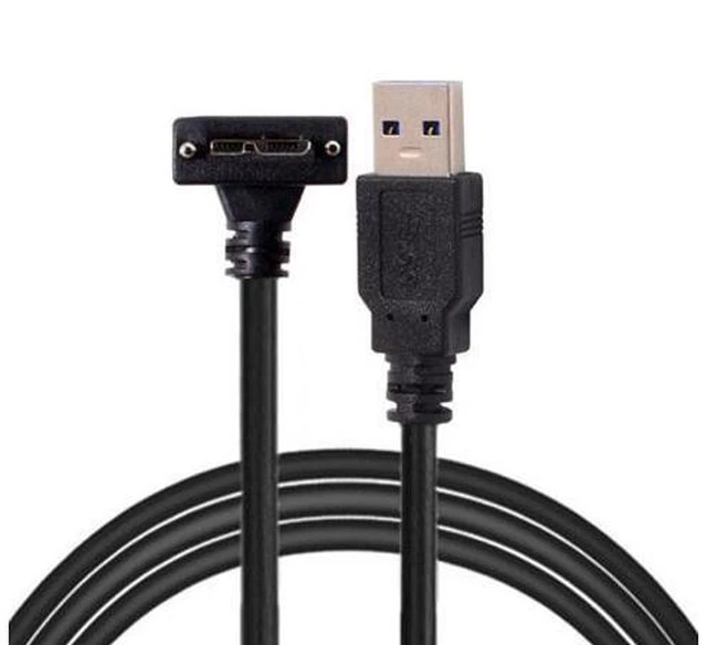 Main image of 3.0M 90 Degree Down Angled Micro USB Screw Mount to 3.0 Data Cable for Industrial Camera