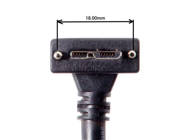Alt view image 2 of 7 - 3.0M 90 Degree Down Angled Micro USB Screw Mount to 3.0 Data Cable for Industrial Camera