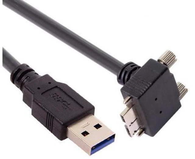 Alt view image 4 of 7 - 3.0M 90 Degree Down Angled Micro USB Screw Mount to 3.0 Data Cable for Industrial Camera
