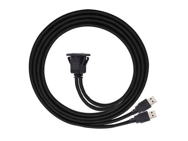 Alt view image 5 of 6 - SM 1m Waterproof Dual USB 3.0 Extension Latch Mount Car AUX Cable for Dashboard Panel