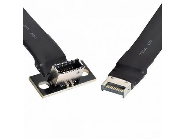 Alt view image 3 of 7 - USB 3.1 Front Panel Header Male to Female Type-E IDC 20Pin Motherboard Extension Data Cable 50cm