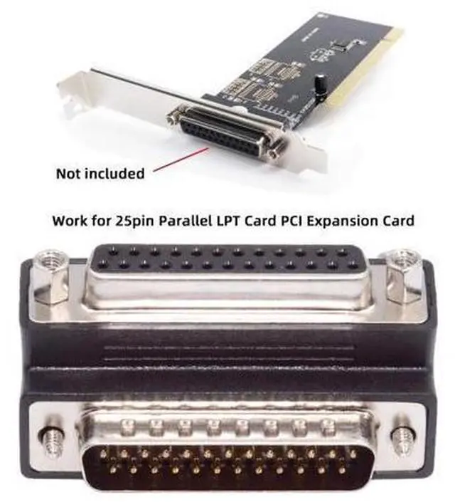 Alt view image 2 of 7 - DSUB Parallel LPT AES/EBU DB25pin Male Nut to Female Screw Extension Adapter DB Connector Up 90 Degree Angled