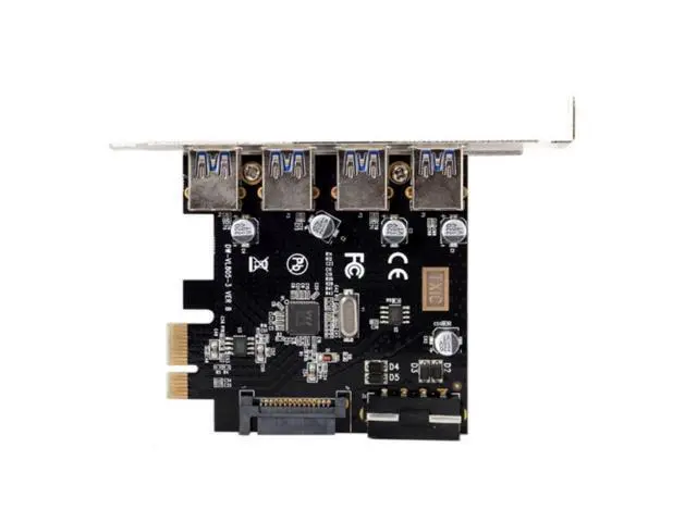 Alt view image 6 of 6 - 4 Ports PCI-E to USB 3.0 HUB PCI Express Expansion Card Adapter 5Gbps for Motherboard U3-038
