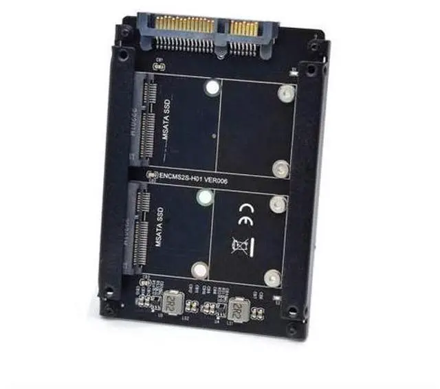 Main image of HKCY Dual MSATA Mini-SATA SSD Card JBOD Raid0 Span Bridge to 2.5inch SATA Combo HDD Disk Drive Enclosure