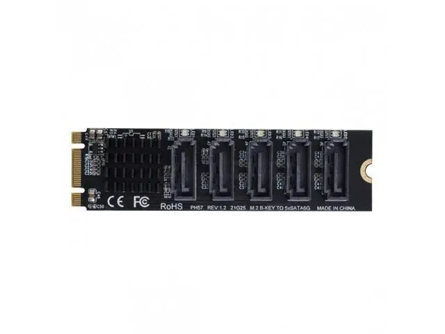 Alt view image 6 of 7 - SM NGFF Key B+M to SATA 3.0 6Gbps 5 Ports Adapter Converter PM Multi Port Select JMB575 2280
