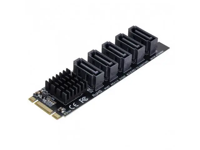 Alt view image 7 of 7 - SM NGFF Key B+M to SATA 3.0 6Gbps 5 Ports Adapter Converter PM Multi Port Select JMB575 2280