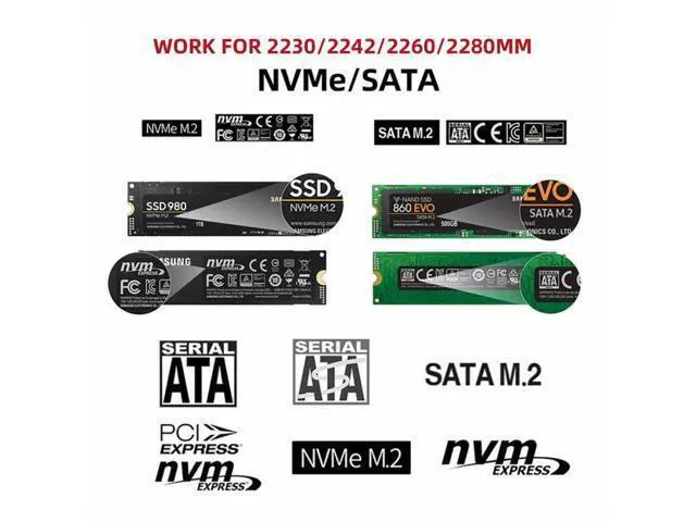 Alt view image 4 of 7 - NGFF USB 3.0 Type-C USB-C to NVME M-key M.2 NGFF SATA SSD External PCBA Case Enclosure RTL9210B Chipset