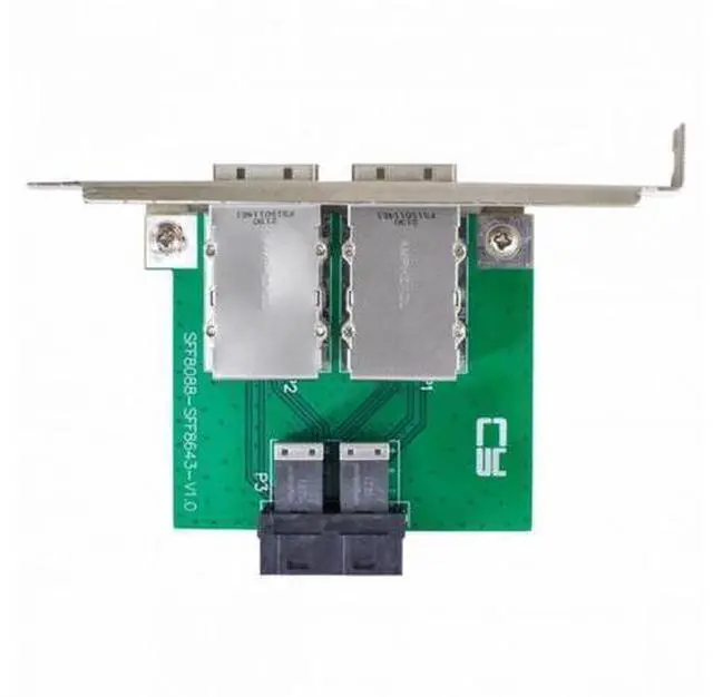 Main image of Dual Ports Mini SAS SFF-8088 To Internal SAS HD SFF-8643 PCBA Female Adapter With Low Profile Bracket