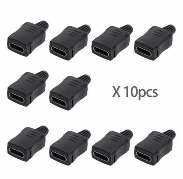 Main image of 10set DIY 4pin USB 2.0 Type-C Female Socket Connector SMT type with PC Board Housing 3.0mm SR