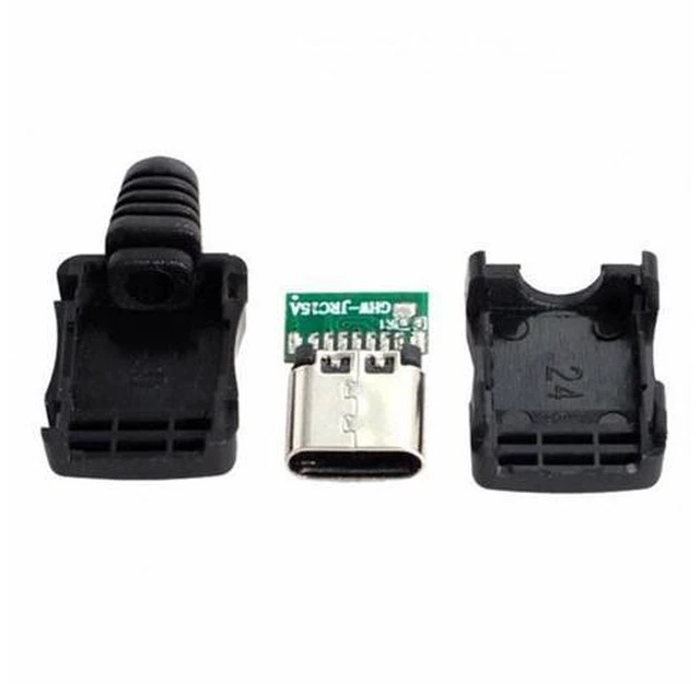 Alt view image 5 of 7 - 10set DIY 4pin USB 2.0 Type-C Female Socket Connector SMT type with PC Board Housing 3.0mm SR