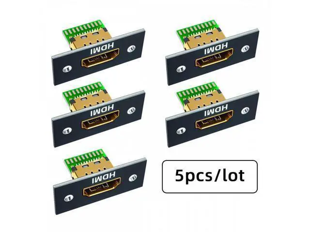 Alt view image 2 of 7 - 5pcs/set DIY OEM HDMI 8K Type-A Female Socket Connector Receptacle with Panel Mount Solder Type
