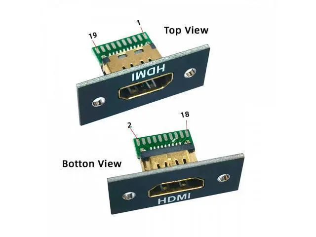 Alt view image 4 of 7 - 5pcs/set DIY OEM HDMI 8K Type-A Female Socket Connector Receptacle with Panel Mount Solder Type