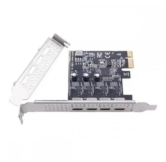 Main image of USB3.1 Gen1 5Gbps Four Ports Type-C USB-C Female to PCI-E Express 1x Card Adapter uPD720201 with Low Profile Bracket