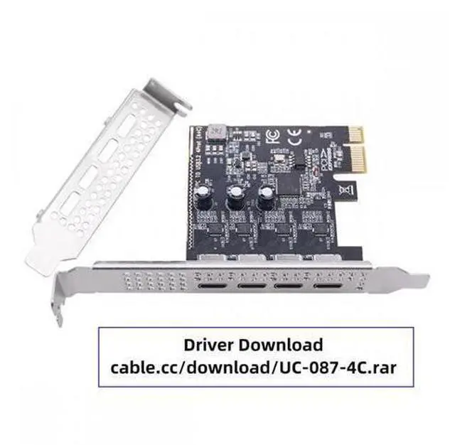 Alt view image 3 of 7 - USB3.1 Gen1 5Gbps Four Ports Type-C USB-C Female to PCI-E Express 1x Card Adapter uPD720201 with Low Profile Bracket