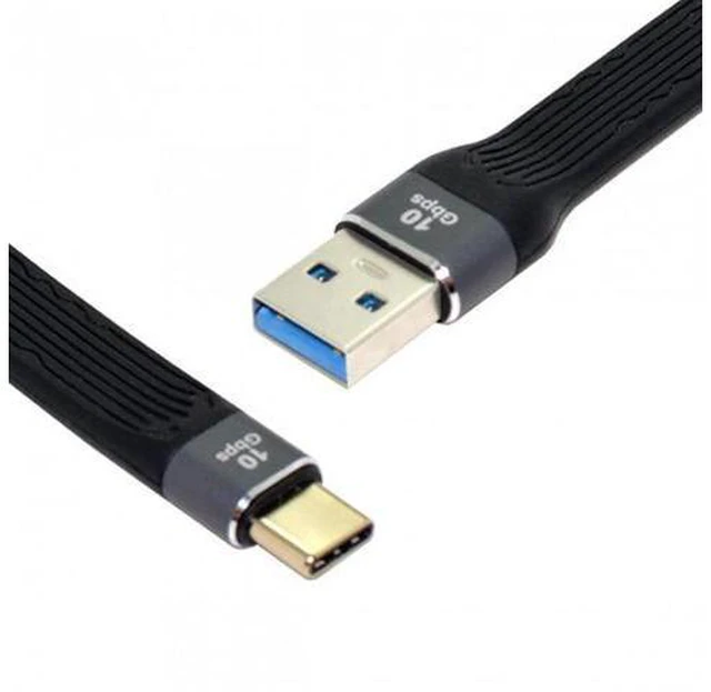 Alt view image 2 of 7 - HKCY UC-036-0.13M 10Gbps USB 3.1 Type C Male to USB3.0 Type A Male Flat Slim FPC Data Cable for LaptopPhone