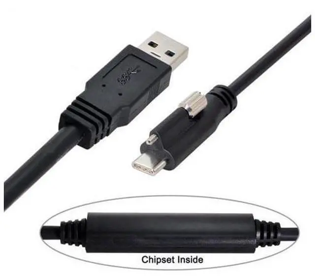 Alt view image 3 of 7 - SM 8m USB 3.1 Type-C Single Screw Locking to USB3.0 Data Cable Mount Type for Industrial Camera Recorder & Laptop PC & Disk