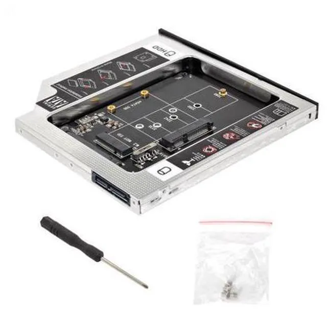 Alt view image 7 of 7 - SM MSATA NGFF B/M-key SSD to Slimline SATA 13Pin Caddy Case for 9.5mm Universal Laptop CD / DVD-ROM Optical Bay