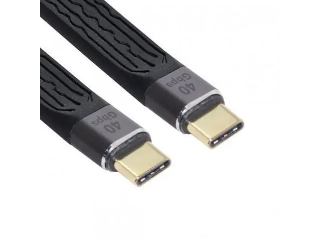 Alt view image 2 of 7 - HKCY UC-002-0.13M Type-C USB-C Male to Male USB4 40Gbps 100W 8K Flat Slim FPC Data Cable for LaptopPhone 13cm