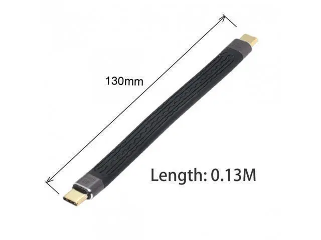 Alt view image 6 of 7 - HKCY UC-002-0.13M Type-C USB-C Male to Male USB4 40Gbps 100W 8K Flat Slim FPC Data Cable for LaptopPhone 13cm