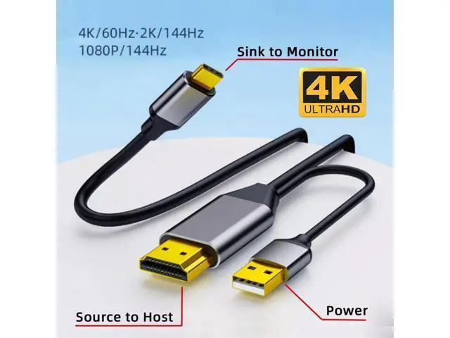 Alt view image 2 of 7 - Reversed HDMI 1.4 Source to USB 3.1 Type-C USB-C Displays Male 4K HDTV Cable for Laptop Monitor (1.8m) UC-129-HDM