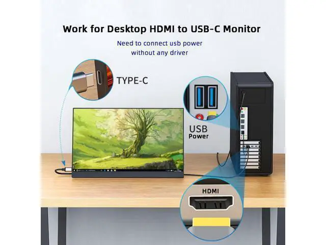 Alt view image 7 of 7 - Reversed HDMI 1.4 Source to USB 3.1 Type-C USB-C Displays Male 4K HDTV Cable for Laptop Monitor (1.8m) UC-129-HDM