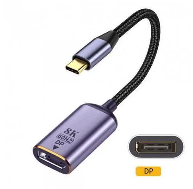 Alt view image 4 of 7 - HKCY UC-006-D8K USB4 USB-C Type-C Source to Displayport DP Female Cable Display 8K 60HZ UHD 4K Monitor Displays