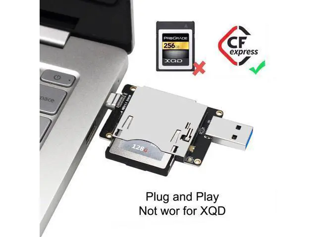 Alt view image 6 of 7 - USB3.1 Type-C Type-A to CF Express Extension Card Reader for CFE Type-B Support R5 Z6 Z7 Memory Card UC-152-CFC