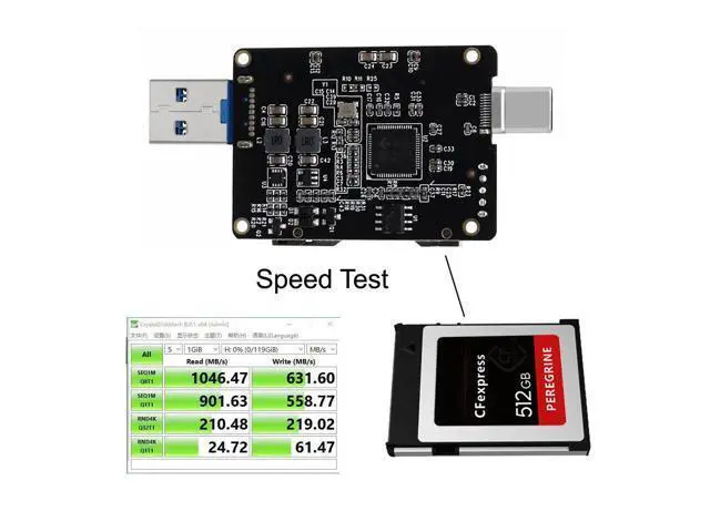 Alt view image 2 of 7 - USB3.1 Type-C Type-A to CF Express Extension Card Reader for CFE Type-B Support R5 Z6 Z7 Memory Card UC-152-CFC