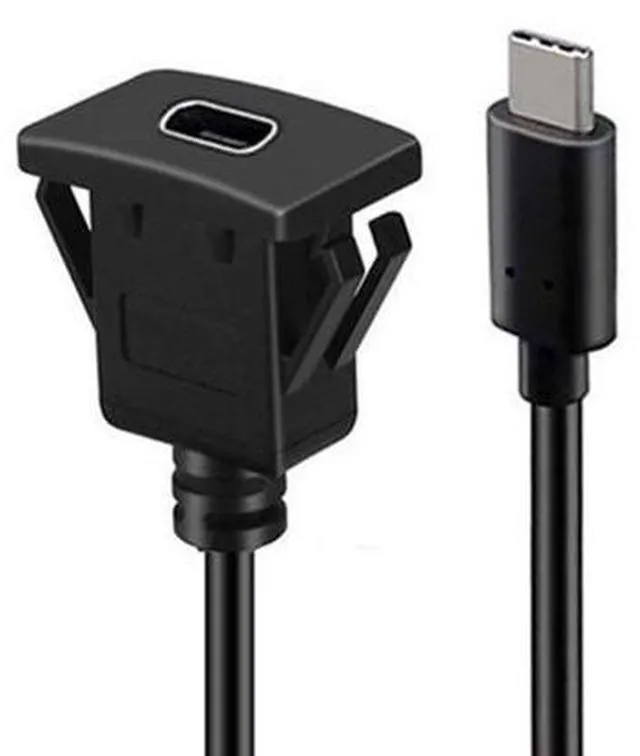 Main image of HKCY UC-021-1.0M Waterproof Dustproof USB-C Type-C USB 3.1 10Gbps Extension Flush Car Latch Mount Extension Cable for Dashboard Panel