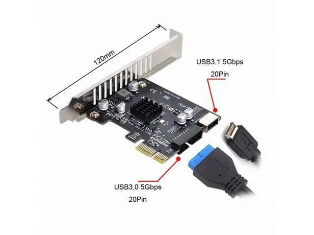 Alt view image 5 of 7 - 5Gbps Type-E USB 3.1 Front Panel Socket & USB 3.0 20Pin to PCI-E 1X Express Card VL805 Adapter for Motherboard