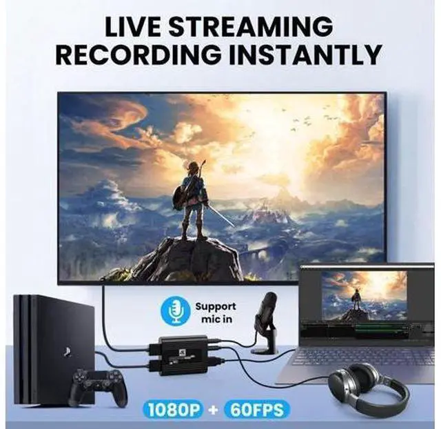 Alt view image 3 of 7 - HDMI Capture Card 4K Video Live Streaming USB Data for Camera Game Set-Top Box Recording Computer DVD