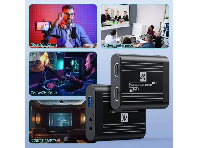 Alt view image 5 of 7 - HDMI Capture Card 4K Video Live Streaming USB Data for Camera Game Set-Top Box Recording Computer DVD