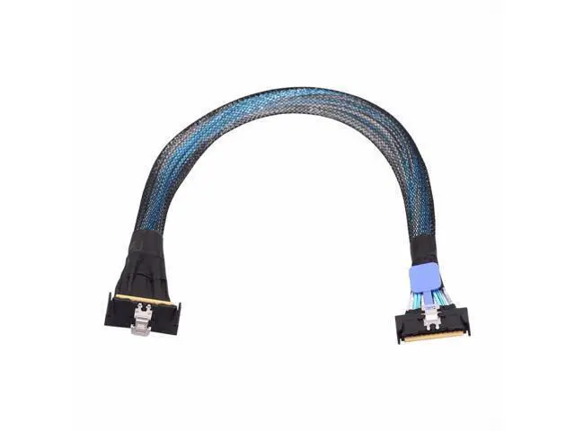 Alt view image 2 of 7 - PCI-E 5.0 Mini Cool Edge IO MCIO Angled PCI-E 8i 74Pin Male to MCIO 74Pin Male Extender Cable 35cm SF-063-UP