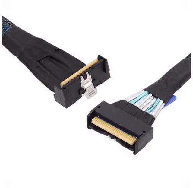 Main image of PCI-E 5.0 Mini Cool Edge IO MCIO Angled PCI-E 8i 74Pin Male to MCIO 74Pin Male Extender Cable 35cm SF-063-UP