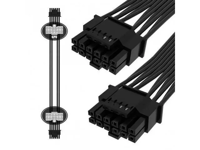 Alt view image 2 of 7 - HKCY PW-013 12VHPWR ATX3.0 PCI-E 5.0 Power Modular Cable 16Pin to 16Pin for 3080 3090TI PSU 12+4Pin Graphics Card