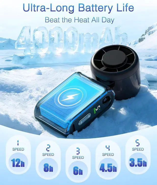 Alt view image 2 of 7 - Mini Portable Handheld Turbo Fan Small but Mighty, Whisper-Quiet, Long-Lasting, 5-Speed High-Velocity Rechargeable battery Fan, Personal Fan for Outdoor, Travel, Gifts for Women & Men(Black)