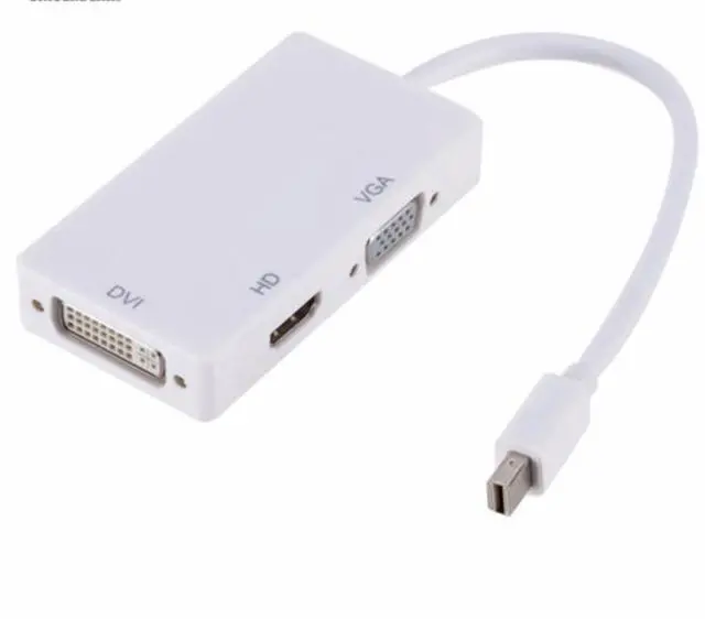 Alt view image 5 of 6 - MiniDP Converter - Rectangular Adapter Cable - MiniDP to HDTV, VGA, DVI All-in-One