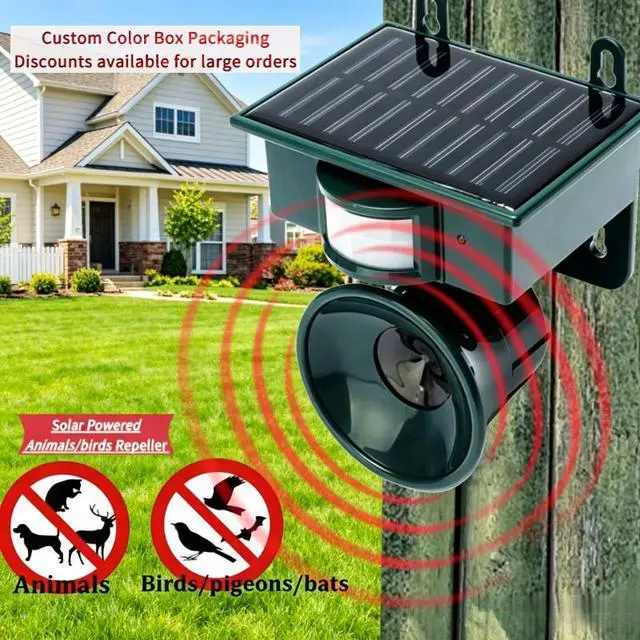 Alt view image 6 of 6 - NY-2002 Solar Ultrasonic Bird Repellent Device for Deer Repellent Device for Cats Repellent Device for Dogs Repellent Device for Rodents Animal Repeller