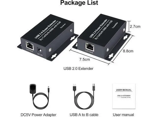 Alt view image 5 of 7 - USB Extender Over Ethernet 200ft USB2.0 HUB RJ45 Cat5e 6 up to 480Mbps with Power Adapter 2 Cameras Work in Sync Support Windows MacOS Android Linux